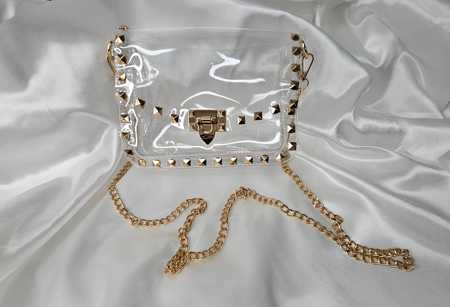 Gold Stud Clear Purse