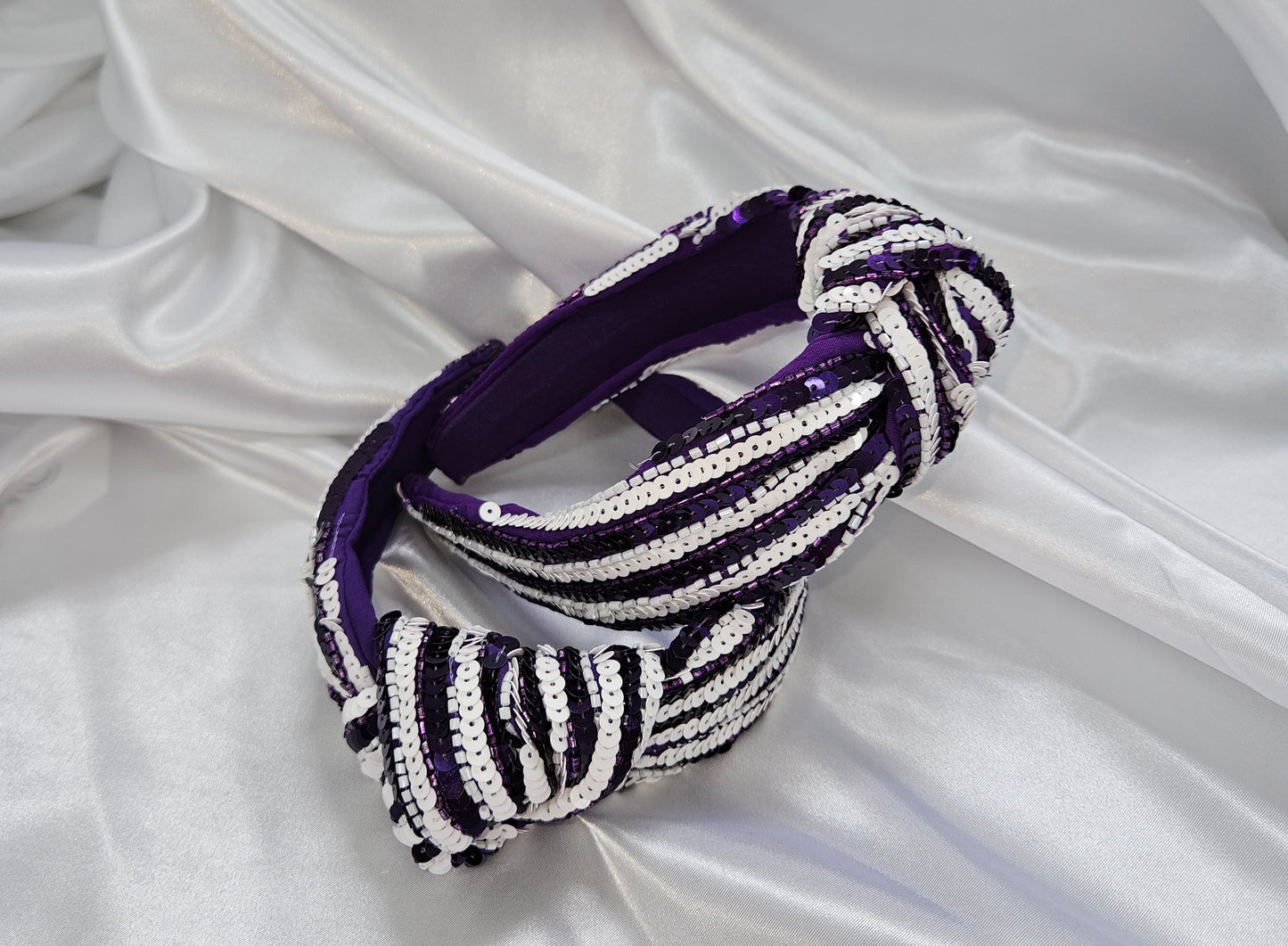 Purple/White Headband