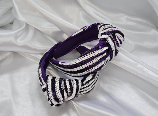 Purple/White Headband