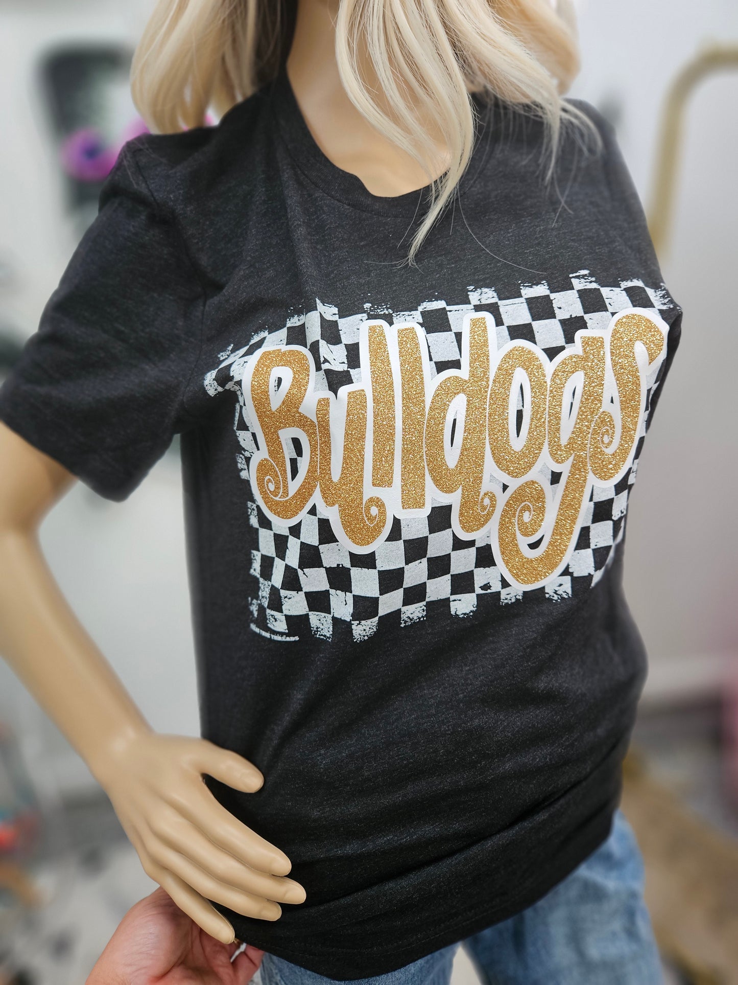 Bulldogs Checkered Tee