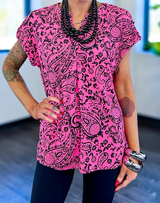 Pink Paisley Top