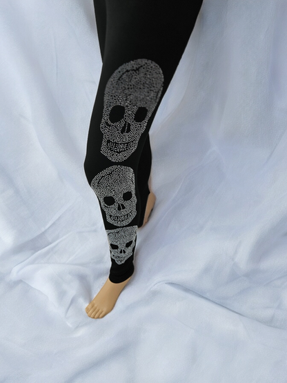 Rhinestone Skull Leggings