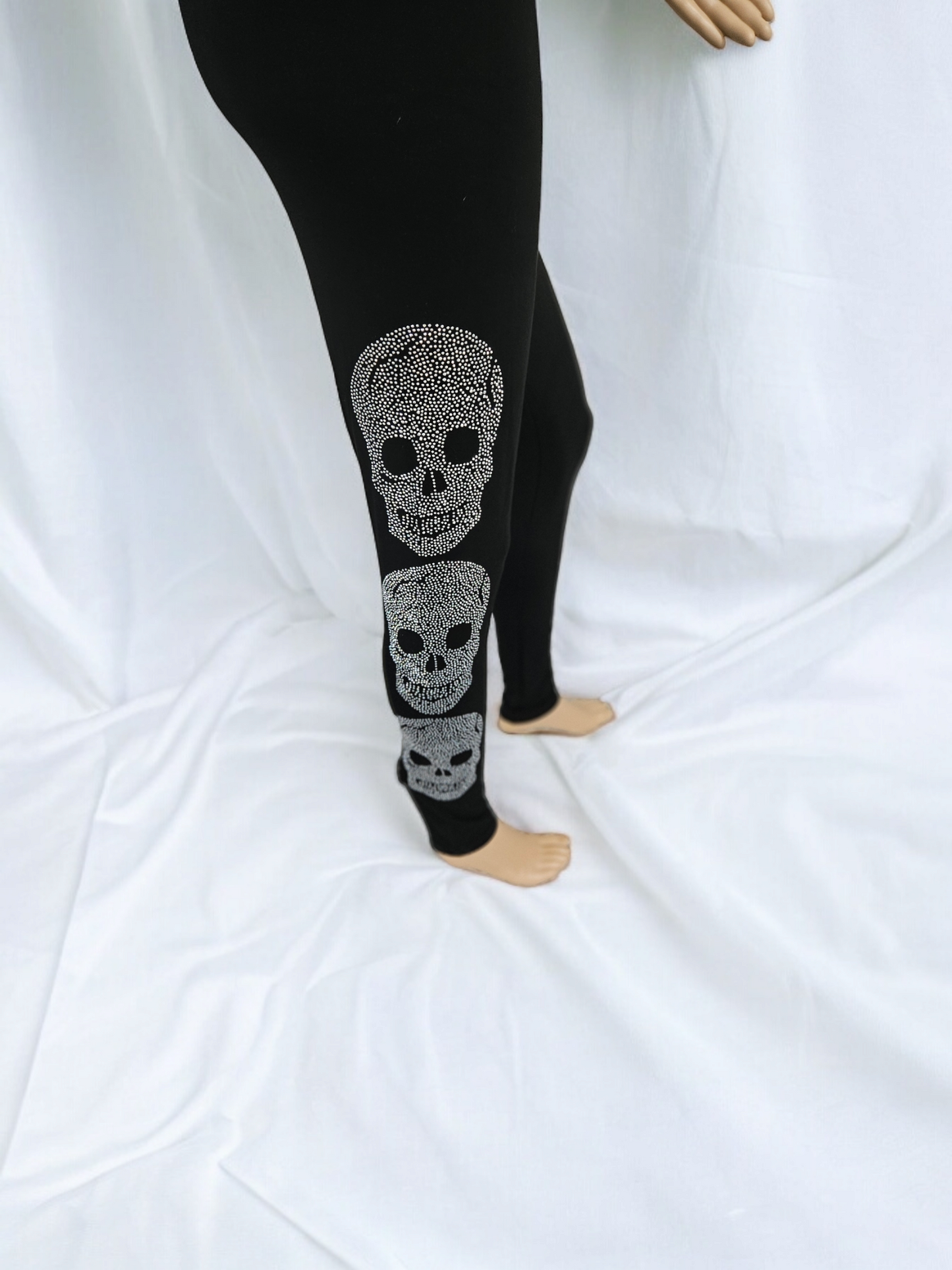 Rhinestone Skull Leggings