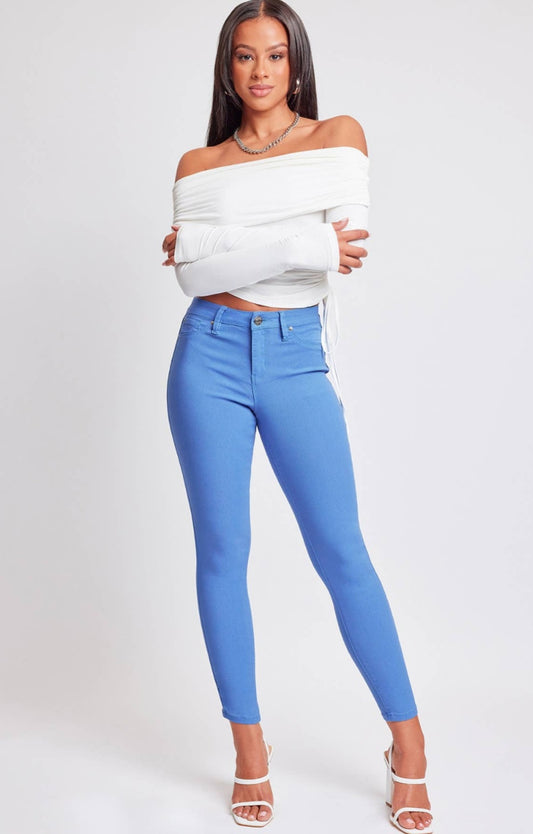 Hyperstretch mid-rise skinny jean