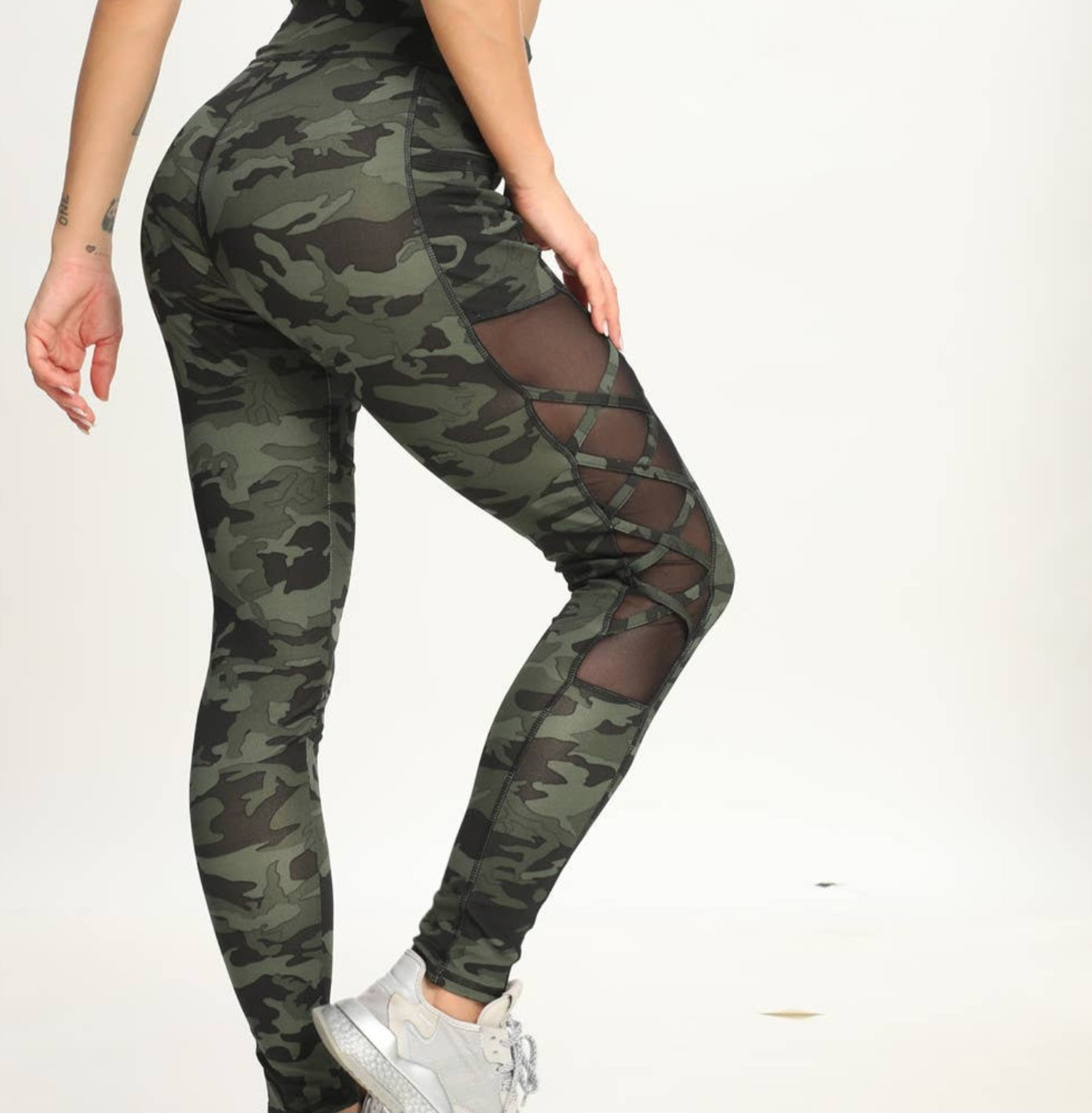 Criss-cross Mesh Leggings