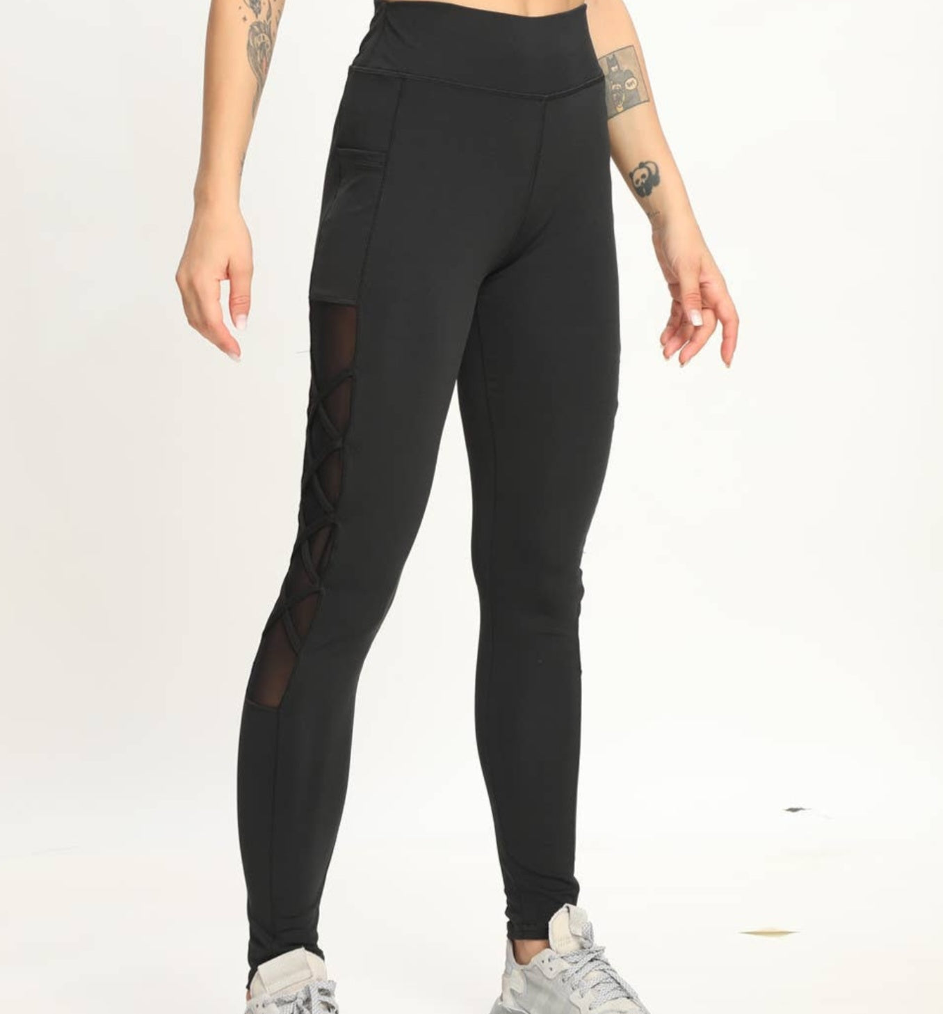 Criss-cross Mesh Leggings