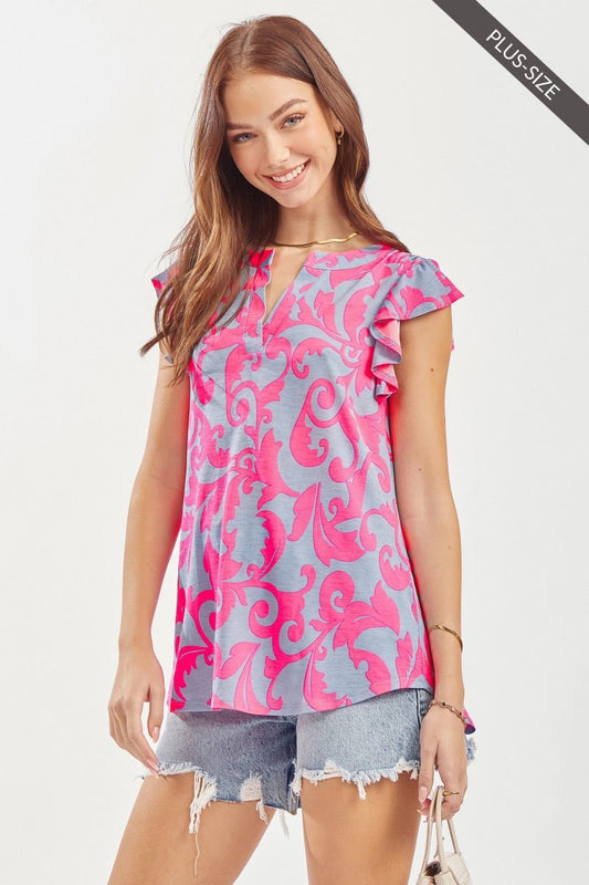 Dear Scarlett Lavender Flutter Sleeve Top