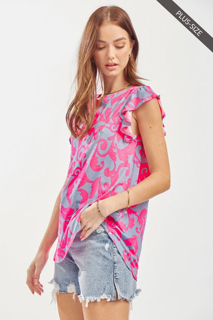 Dear Scarlett Lavender Flutter Sleeve Top