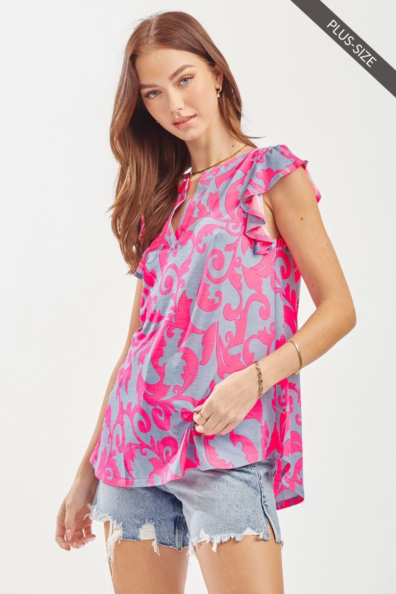 Dear Scarlett Lavender Flutter Sleeve Top